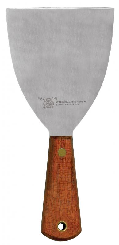4.5" x 4" Pan Scraper with Wooden Handle and Hole